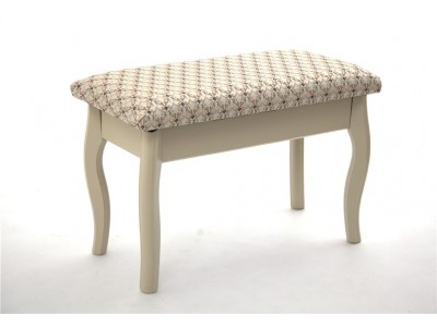 Банкетка из массива березы (Крапинка светлая) Слоновая кость