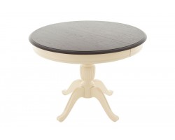 Стол "Леонардо-1 Комби" раздвижной (D 1000 / Тон 7 Темный орех/Тон 10 Слоновая кость R1015)