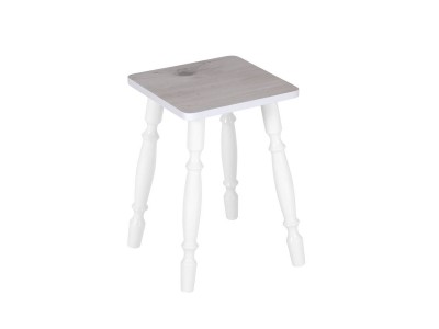 Табурет (Бискайская сосна 2058/ноги Белые точеные)