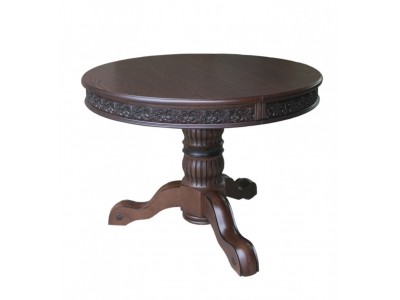 Стол круглый "Милорд" (110х160) Темный орех + патина черная