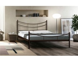 Кровать двуспальная "Luna" (160х200/металлическое основание) Коричневый бархат