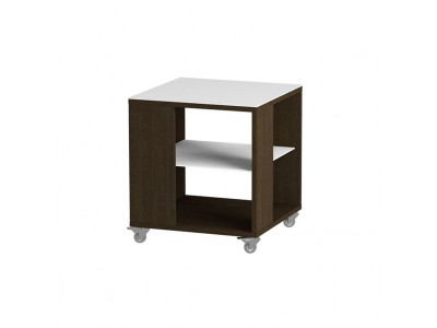 Стол журнальный 732 LS (Венге/Белое стекло)