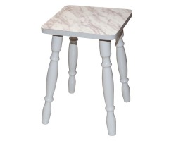 Табурет на деревянных ногах (Мрамор 4131/ноги Белые)