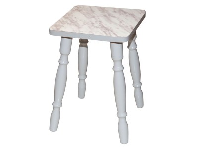Табурет на деревянных ногах (Мрамор 4131/ноги Белые)