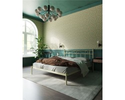 Кровать "Франческа" без изножья (140х200/ноги металл/цвет Бежевый)