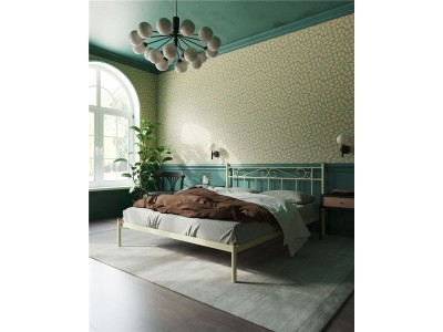 Кровать "Франческа" без изножья (140х200/ноги металл/цвет Бежевый)