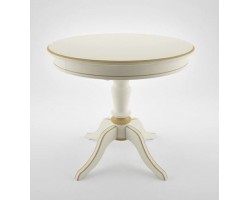 Стол "Эгина-2" (Эмаль 11/патина золото/шпон дуб) Тип 2