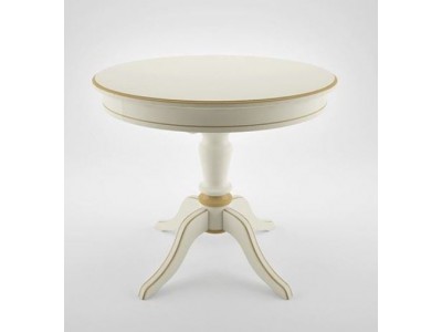 Стол "Эгина-2" (Эмаль 11/патина золото/шпон дуб) Тип 2