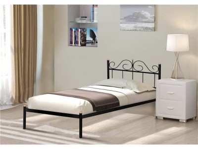 Кровать односпальная "Розана" (90х200/металлическое основание) Черный Кровать односпальная "Розана" (90х200/металлическое основание) Черный