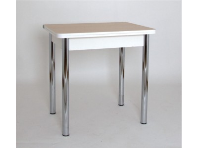 Стол обеденный ЛС-831 (ЛДСП/Дуб беленый/ ноги Хром)