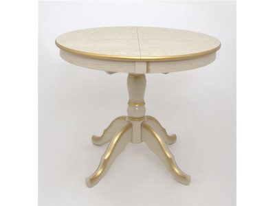 Стол Круглый (Патина золото) Слоновая кость