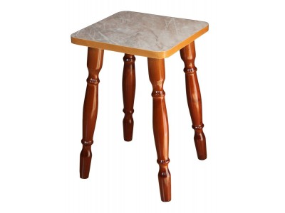 Табурет на деревянных ногах (Мрамор Беж, 3020 (2441)) ноги точеные Орех