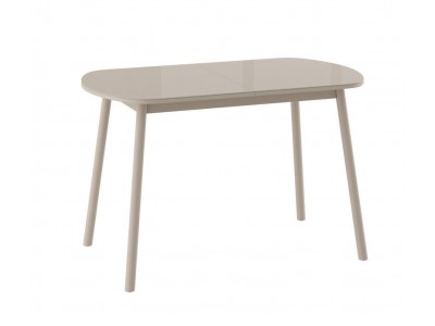 РАУНД стол раздвижной со стеклом 120(152)х70, Капучино/Капучино