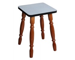 Табурет на деревянных ногах (1640 Песок/кромка венге/ноги Орех)