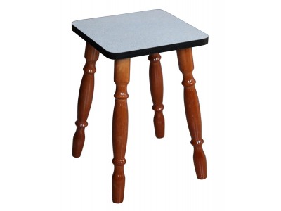 Табурет на деревянных ногах (1640 Песок/кромка венге/ноги Орех)