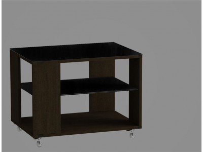 Стол журнальный 733 LS (Венге/Черное стекло)