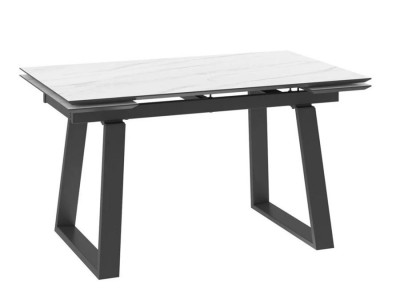 Стол раздвижной Alteza-140 (140+30+30x85/Мрамор светлый - Compact cer/Черный)