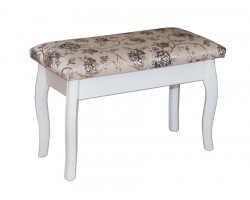 Банкетка из массива березы (Розы светлые) Белый