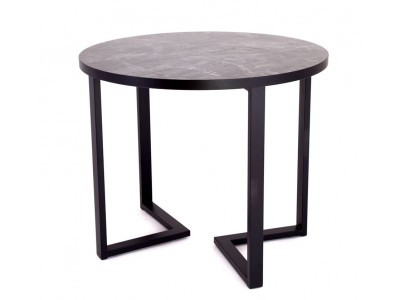 Стол круглый "Лофт Зиг-Заг" (ЛДСП 32 мм /Марцена темный / кромка чёрная)