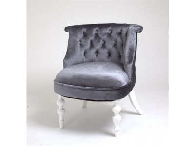 Кресло Бархат (эмаль белая / 36 - голубовато-серый)