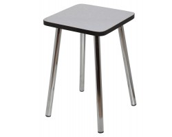 Табурет на хромированных ногах (Белые цветы 2553)