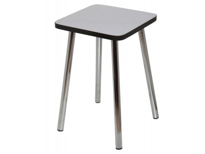 Табурет на хромированных ногах (Белые цветы 2553)