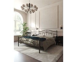 Кровать с изножьем "Глэдис" (120х200/ноги металл/цвет Коричневый бархат)