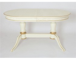 Стол "Орфей-2" (Эмаль 11+ патина золото/шпон дуб)