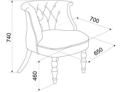 Кресло Бархат (эмаль белая / 6 - шоколад)