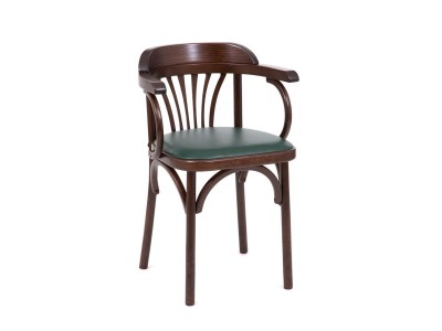 Стул Венский мягкий (темный тон, экокожа зеленая)