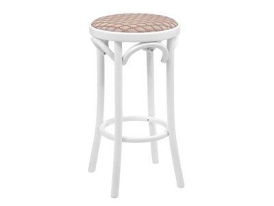 Табурет барный 650 Венский мягкий (белая эмаль, ткань 1 beige)