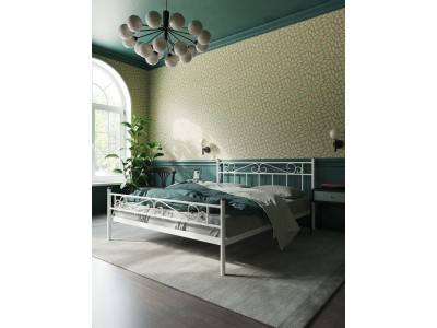 Кровать "Франческа" с изножьем (120х200/ноги металл/цвет Белый)
