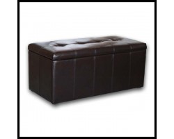 Банкетка-Пуф Лонг Коричневая Кожа
