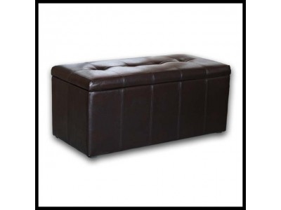 Банкетка-Пуф Лонг Коричневая Кожа