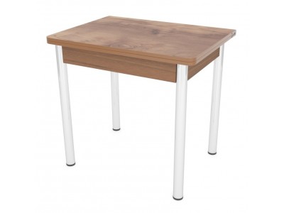 Стол обеденный ЛС-831 (пластик 2053 Таксус/ ноги Хром/кромка+подстолье темный)