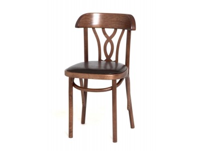 Стул "Астра Восьмерка" мягкий (темный тон, экокожа коричневая)