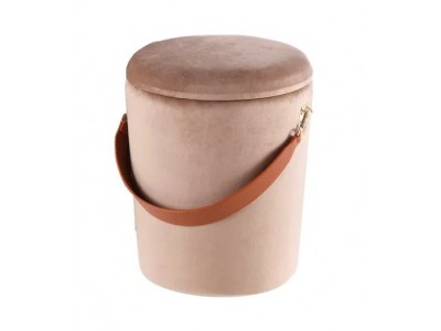 Пуф HD-01 VELUTTO 37 Ведерко (Велюр бежево-розовый)