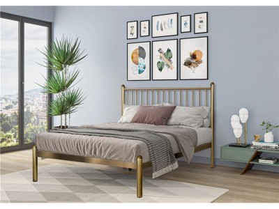 Кровать АРЗУ (140х200/металлическое основание) Бронзовый металлик