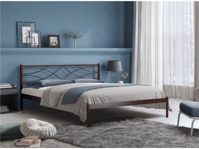 Кровать Экзотика (180х200/цвет Коричневый бархат/ металлическое основание)