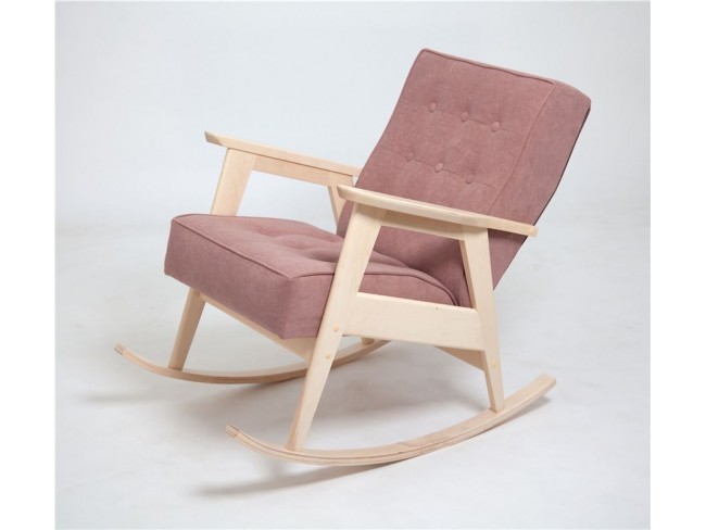 Кресло-качалка РЕТРО (беленый дуб / RS 12 - розовый)