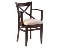 Кресло полумягкое "Соло" венское (Тон 7 Орех темный / ткань:Вивальди 02)