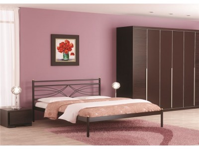 Кровать двуспальная Мираж (160х200/мет. основание/ Коричневый эмаль RAL 8017)