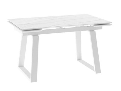 Стол раздвижной Alteza-140 (140+30+30x85/Мрамор светлый - Compact cer/Белый)