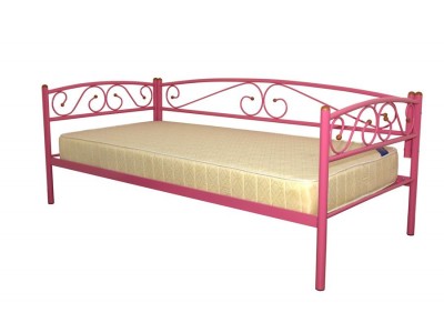 Кушетка Оптима Люкс (90х200/металлическое основание) Розовый