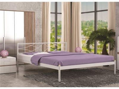 КроватьЭкзотика (140х200/цвет Белый/ металлическое основание)