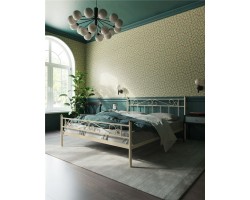 Кровать с изножьем "Франческа" (160х200/ноги металл/цвет Бежевый)