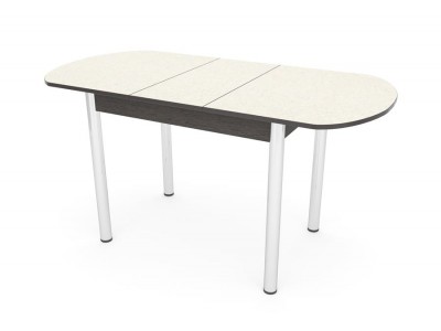 Стол обеденный ЕР-833 (3042 Семолина беж/ ноги Хром/ЛДСП венге)