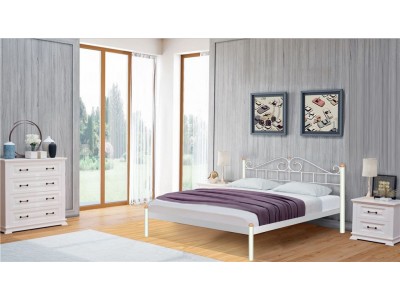 Кровать односпальная &quot;Розана&quot; (140х200/металлическое основание) Белый