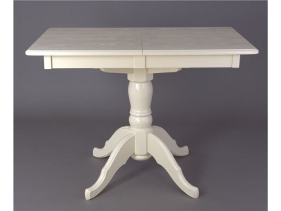 Стол на одной ноге Альт-110 раздвижной (Слоновая кость/массив березы, Шпон)