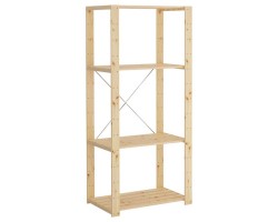 Стеллаж Хей с полками из реек (натуральный) 120х78х50